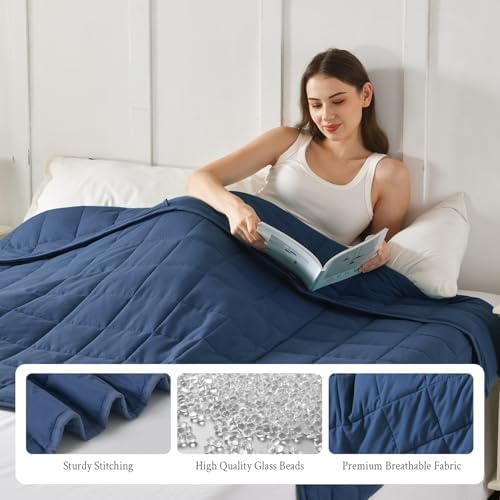 Topblan Cooling Weighted Blanket for Adults, 12 lbs 48 x 72 Twin Size Bed - Image 5