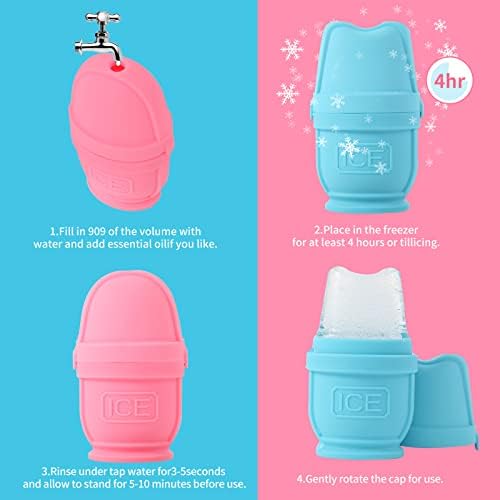 2 Packs Face and Body Ice Roller, Silicone Ice Cube for Puffiness, Pain Relief, Cold Therapy Ice Cup Molds Massage Tool - Image 6