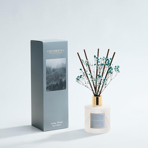 COCORRÍNA Reed Diffuser - Cedar Wood 6.7 fl oz Reed Diffuser with Sticks, Home Bedrrom Bathroom Shelf Decor - Image 2