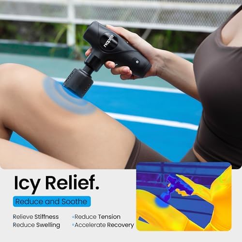 NAPRE 3-in-1 Mini Massage Gun with Heat and Cold,Deep Tissue Back Massage with Detachable Handle for Neck/Body Pain Relief,Portable Handheld Percussion Muscle Massager,Small & Quiet,5 Heads,with Case - Image 5