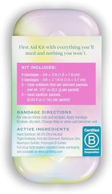 Welly Quick Fix Colorwash, On The Go First Aid Kit, Assorted Bandages, Ointments, and Hand Sanitizer, Tie Dye Patterns, 2 Pack - Image 2