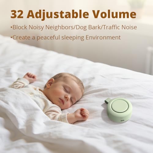 Portable Sound White Noise Machine Baby Shushing Sleep Soother 30 Soothing Sounds for Baby Kids Adults Pets 4 Timers Memory Function Brown Pink Noise Sleep Machine for Home Travel Office - Image 6