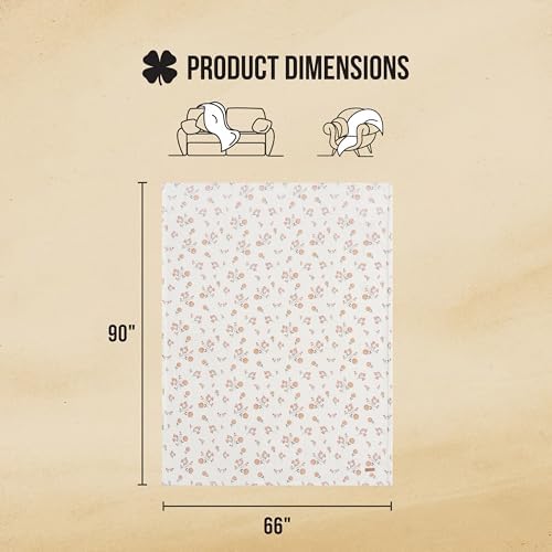 Lucky Brand Daisy Ivory Floral 66"X90" Cozy Plush Blanket - Premium Microfiber Throw for Luxurious Comfort and Style Twin/Twin XL Size - Image 2