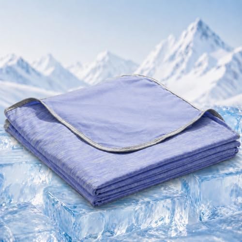 Queen Size Cooling Blanket for Hot Sleepers - Lightweight Breathable Cool Cold Blanket - Keep Cool for Night Sweats, Soft Thin Ice Blankets for Bed Couch Sofa, (Purple, 90"x90") by Unknown