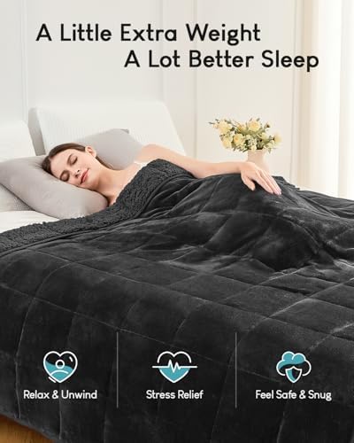 Cottonblue Sherpa Fleece Weighted Blanket for Adults 12lbs Twin/Full Size - Image 2