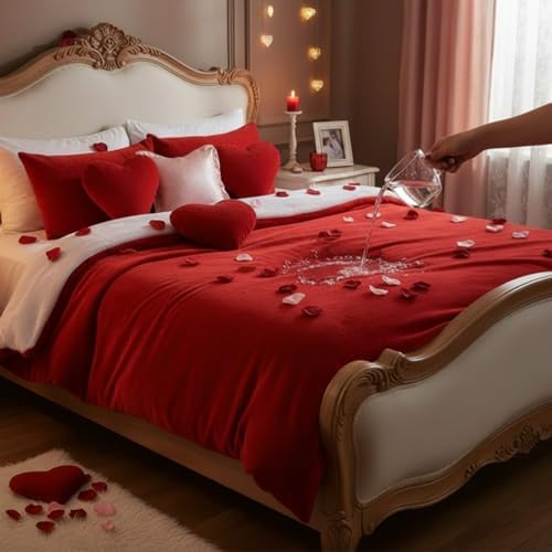 Tisancy Red Waterproof Bed Blanket, Twin Size 50'' x 80'' Double Side Leakproof Reversible Sherpa Flannel Fleece 3 Layer Lightweight Blanket, Absorbs 44oz - Image 4