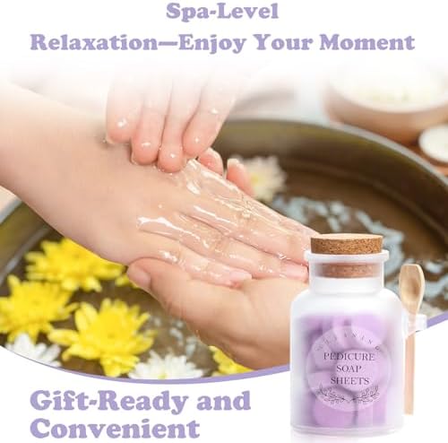 Pedicure Foot Spa Tablets 10 Oz Plastic Bath Salts Jar Foot Soak Tablets Manicure Soak Balls Softens Skin Botanicals Lavender Essential Oil Fast Dissolving Pedicure Supplies - Image 6