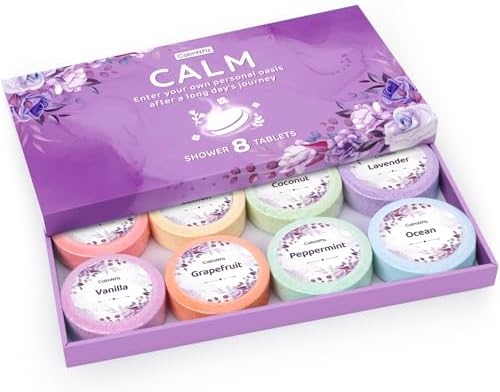 CalmNFiz Shower Steamers Aromatherapy Self Care Gifts 8 Pack Set, Purple by CalmNFiz
