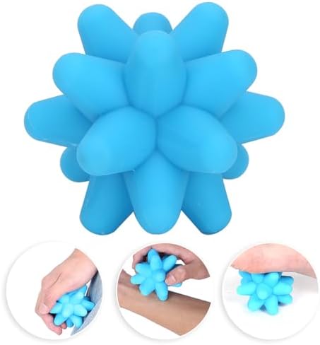 1PCS Spiky Massage Ball, 80mm Silicone Trigger Point Massage Ball, Blue Fascia Balls for Reaction Training, Massage - Image 4