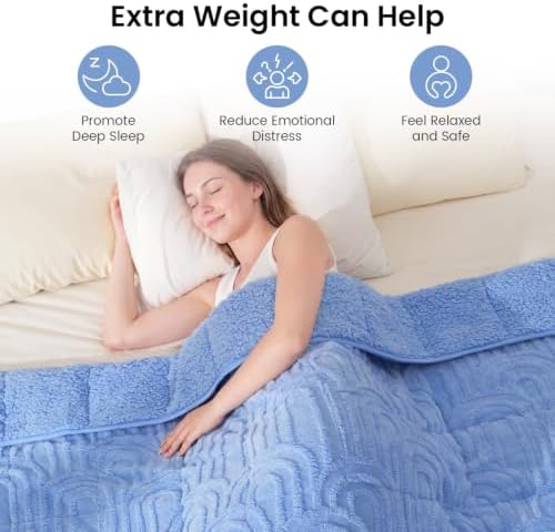 Drewin Weighted Blanket Queen Size for Adults 15lbs,Sky Blue,48" x 72" - Image 3