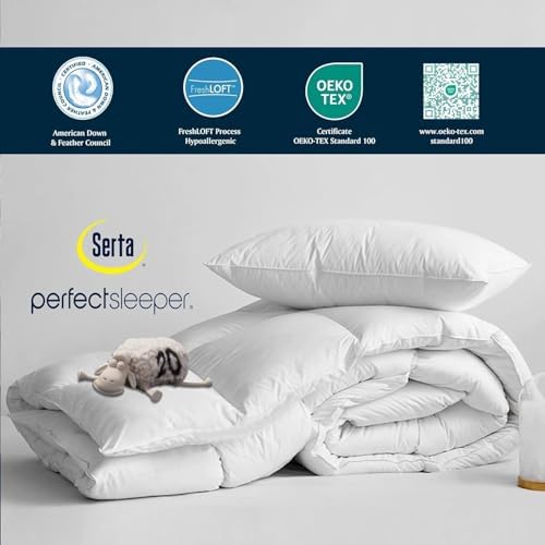 Serta Luxury Goose Feather Down Fiber Comforter Oversize King Duvet Insert - Image 2