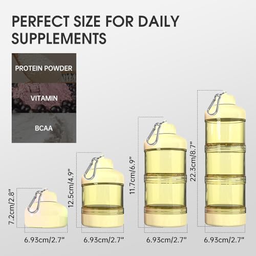 BYLWORKOUT 3-Layer Protein Powder Container with Funnel and Keychain - Image 5