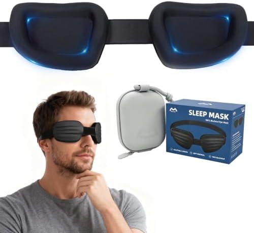 Sleep Mask for Sleeping, Zero Pressure 3D Blackout Eye Mask by Fismool
