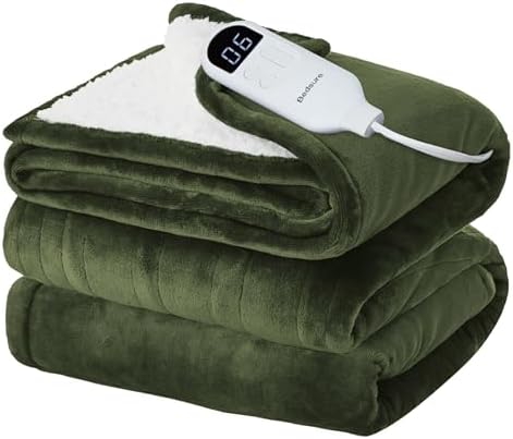 Bedsure Heated Blanket Twin Size, Soft Electric Blanket with Preheat, Green by Unknown
