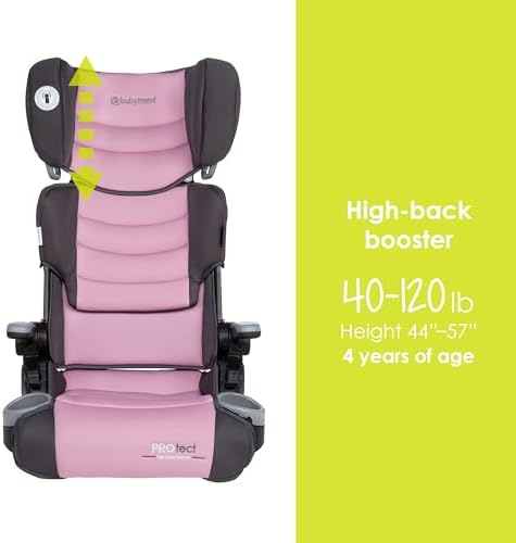 Baby Trend Protect 2-in-1 Folding Belt-Positioning Booster Seat, Dash Rose - Image 4