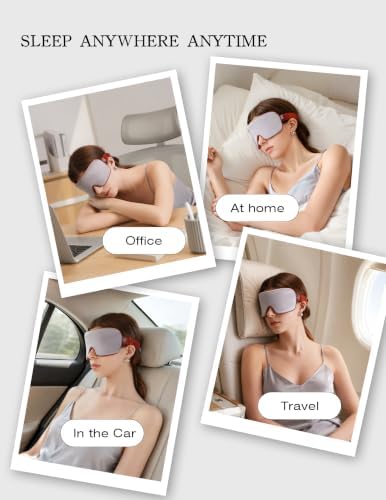 Luxurious 100% Mulberry Silk Sleep Eye Mask Blackout, Silver Grey - Image 6