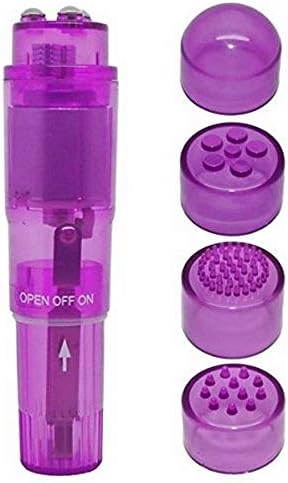 Mini Massager Handheld with 4 Heads Pocket Pen for Face, Neck, Head,Back and Shoulder (3PC Purple) - Image 5