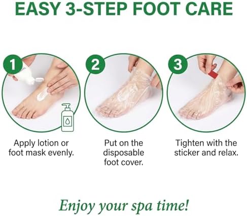 Plastic Foot Covers for Feet - 100pcs Pedicure Liners Disposable Clear Plastic Socks Disposable Foot Covers for Paraffin Bath, Pedicure, Spa, Shoes - Image 4