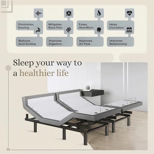 Sven & Son Harmony Adjustable Bed Base, Head and Foot Lift, Massage, Under-Bed Lights, USB, Memory, Zero Gravity Smart Frame - King - Image 3