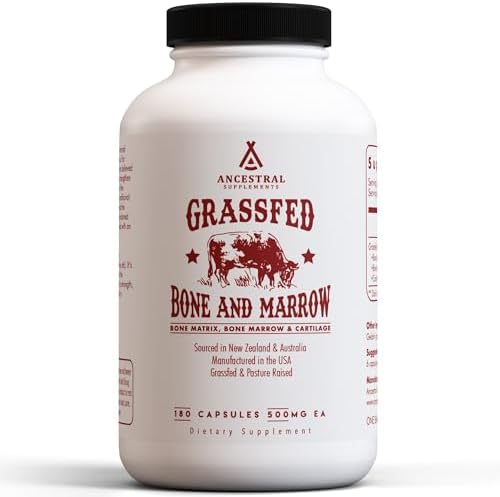 Ancestral Supplements Grass Fed Beef Bone and Marrow Supplement, 180 Ct by AncestralSupplements