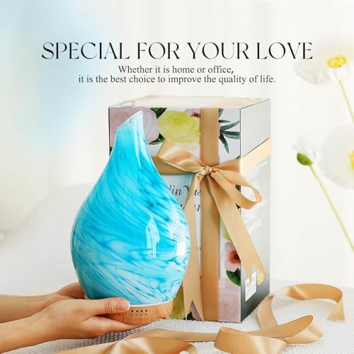 Porseme Essential Oil Diffuser 280ml Handmade Glass Diffuser 7H Runtime - Image 6