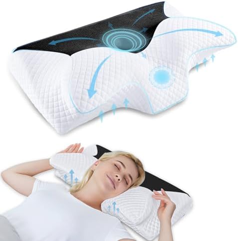 HOMCA Cervical Pillow, Ergonomic Memory Foam Neck Pillow for Pain Relief by HOMCA
