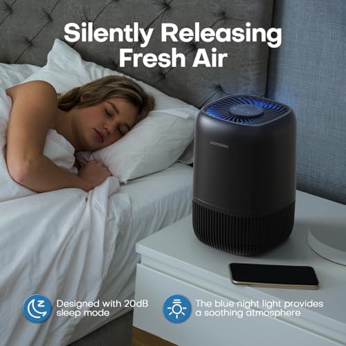 POMORON Air Purifiers for Bedroom Home, Air Filter Cleaner with Fragrance Sponge, H13 Filter for Smoke, Allergies, Pollen, Pet Dander, Odor, Dust, Portable Air Purifier for Bedroom Office - Image 5