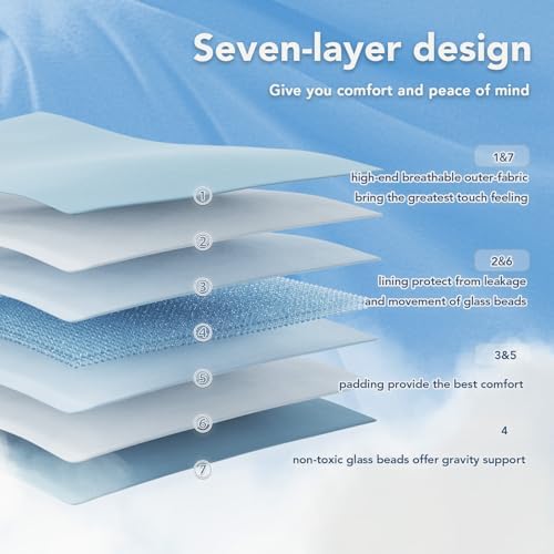 Topcee Weighted Blanket for Adults (20 lbs, 60" x 80") Queen Size Soft Cooling Heavy Blanket Sleeping, Apply to 190-210 lbs Body, Thick Breathable Blanket with Glass Bead, Easy Care - Image 6
