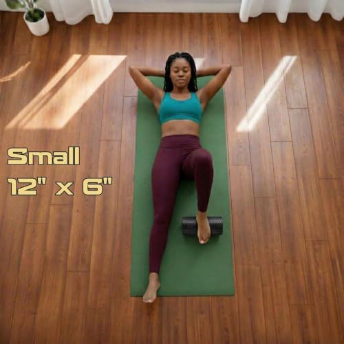 Foam Roller for Muscle Massage, Stiff Back Pain Relief, Physical Therapy, Deep Tissue, Exercise Equipment for Home Gym, Stress, Yoga, Pilates for the Fit Citizen (Black, Small 12 x 6 Inches) - Image 3
