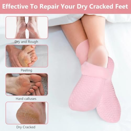 Silicone Moisturizing Socks for Dry Cracked Feet for Men & Women - Image 2