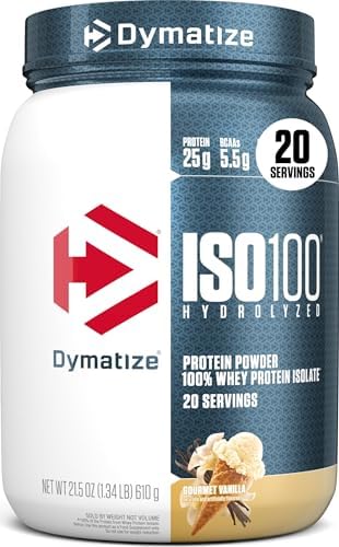 Dymatize ISO100 Protein Powder, 100% Whey Isolate, Gourmet Vanilla by DymatizeNutrition