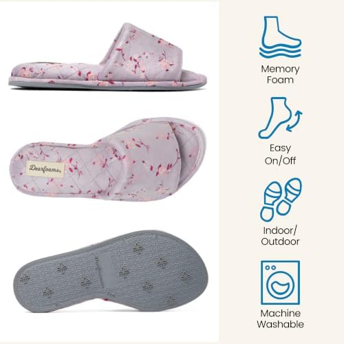 Dearfoams womens Slipper Memory Foam Summer House Shoe Beatrice Terry Slide - Image 3
