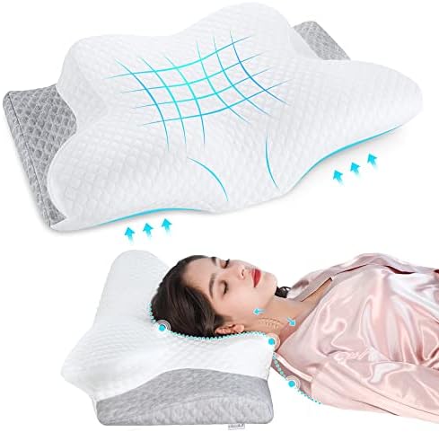 Cervical Neck Pillow for Pain Relief, Butterfly Shape, 24x15 Inch by Misiki