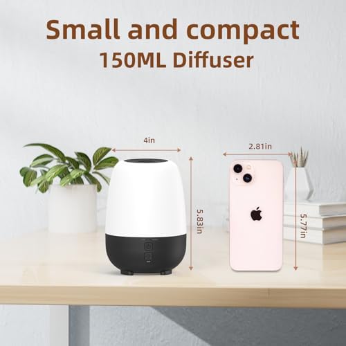 SEEDSEEL 150ML Cordless Essential Oil Diffuser, Built-in 6000mAH Rechargeable Battery, 7 Hours Run Time, 7 Colors LED Light, Portable Aromatherapy Diffuser - Image 2