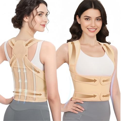 Posture Corrector for Women and Men, Adjustable Full Back Brace by Unknown