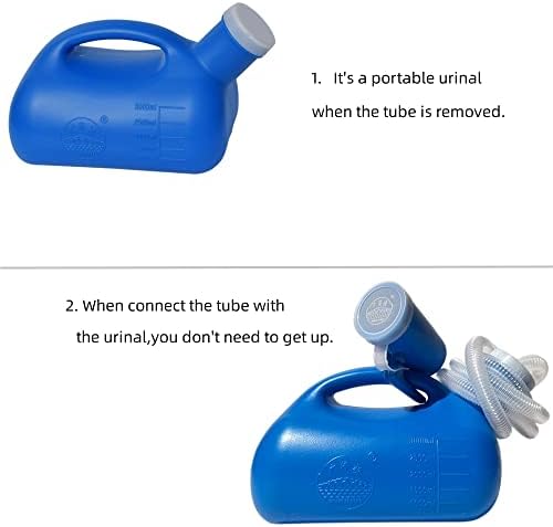 3000ML Large Male Urinal,YUMSUM Portable Mens Potty (Blue with Hose) - Image 4