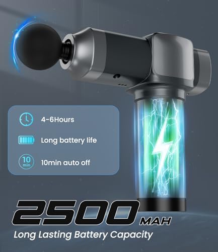 Deep Tissue Massage Gun, Portable Percussion Muscle Massager with 30 Speeds & 6 Attachments, Handheld Electric Back & Neck Massager for Pain Relief - Image 4