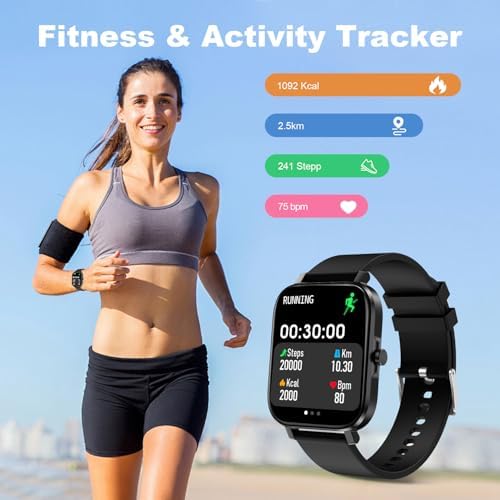 Smart Watch for Men Women SmartWatch 1.83" for iPhone Samsung Android Phone Compatible, Fitness Tracker Watch with Pedometer, Heart Rate/Sleep Monitor, Blood Oxygen, IP68 Waterproof - Image 2