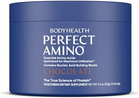 BodyHealth PerfectAmino - BCAA and EAA Powder for Pre and Post Workout - Amino Acid Energy Drink for Men and Women to Support Lean Muscle and Recovery - Chocolate - 20 Servings by BodyHealth