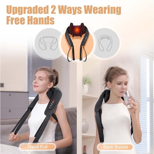 MASGRE Shiatsu Neck and Shoulder Massager, Cordless Back Massager with Heat - Image 2