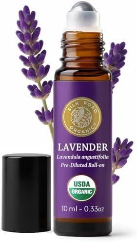 Silk Road Organic Lavender Essential Oil Calming Roll-On, USDA Certified by SILKROADORGANIC