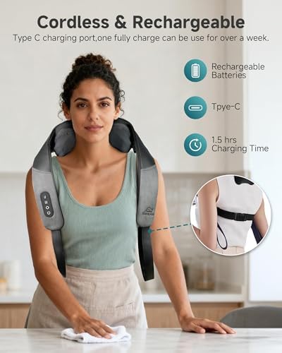 Snailax Neck and Shoulder Massager with Heat, 4D Shiatsu, FSA Eligible - Image 4