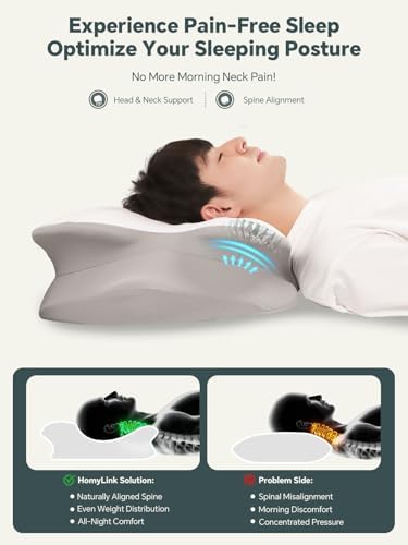 Cervical Neck Pillow for Sleeping, Ergonomic Side Sleeper Pillows for Adults, Cooling Neck Support Pillow for Neck and Shoulder Pain Relief (1 Pack) - Image 3