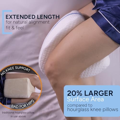 Contour Legacy Leg & Knee Foam Support Pillow for Side Sleepers Soothing Relief for Back, Hips, Knees, Joints, Nerves & Muscles - Image 3