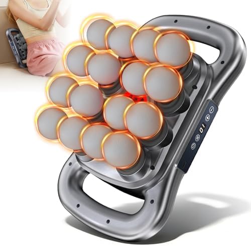 16 Head Massage Gun Deep Tissue, Back Massager with 9 Speed & Levels (Gray) by Unknown