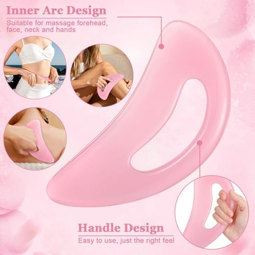 ProSuites 2Pack Fascia Massage Tool,Fascia Blaster for Cellulite Release Pink Resin Body Gua Sha Tool for Waist,Back,Legs,Face - Image 3
