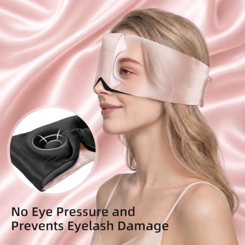 USlixury® 3D Contoured Silk Sleep Mask, Total Blackout&Zero Eye Pressure - Image 5