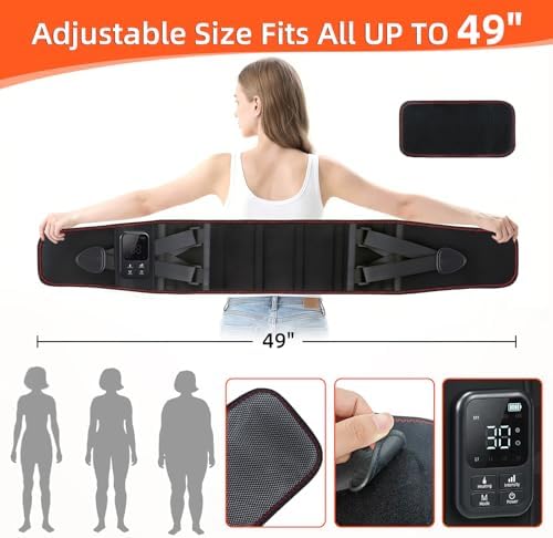 Cordless Heating Massage Belt for Lower Back Soothe Discomfort - 5000mAh Adjustable Heat Therapy Wrap with 4 Vibration Modes - Portable Heating Pad for Muscle Relaxation, Ideal Gift for Men & Women - Image 4