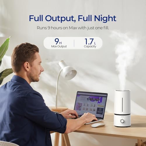 raydrop 1.7L Cool Mist Humidifier for Bedroom Nightstand - Image 3
