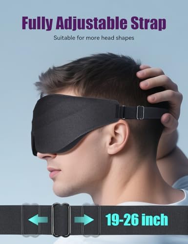 Sleep Eye Mask for Men Women, EVA BELLE Light Blocking Sleeping Mask for Side Sleeper, 3D Contoured Cup Night Blindfold, Lash Extensions 3D Sleeping Mask with Adjustable Strap for Travel, Night & Nap - Image 6